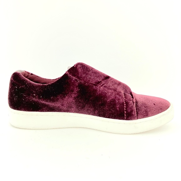 Donna Karan New York Burgundy Velour / Velvet Slip On Sneakers Size 7 F3101154 - Picture 10 of 13